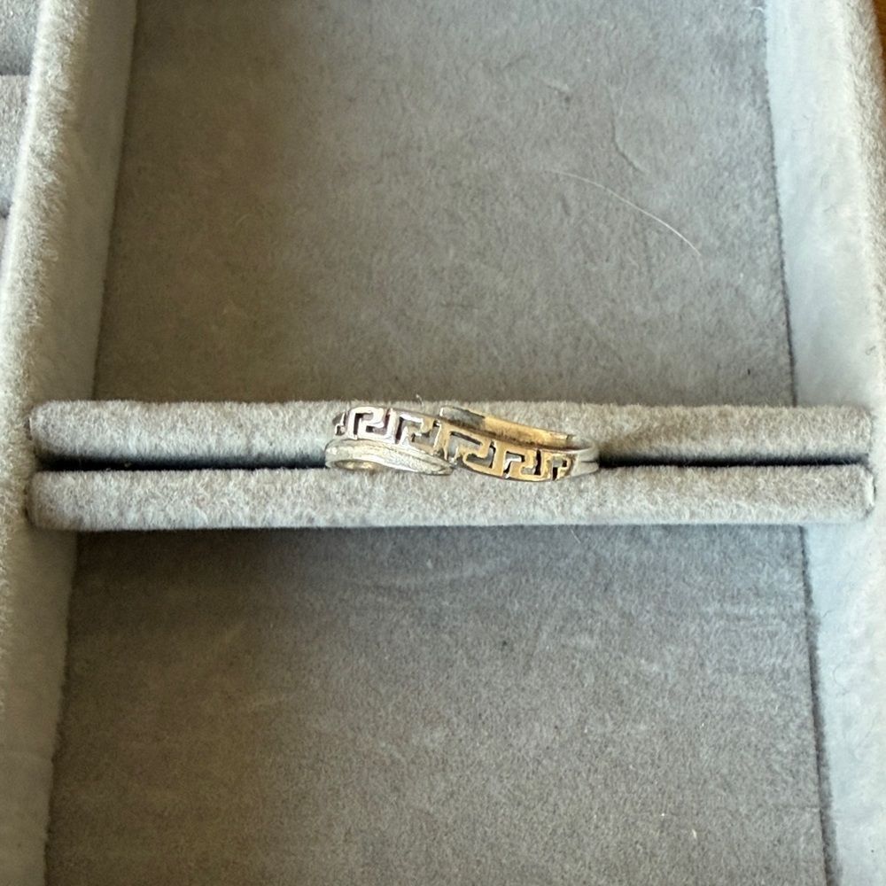 Sterling silver Greek Key ring